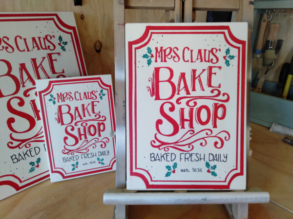 Mrs Claus Bake Shop Timber Sign